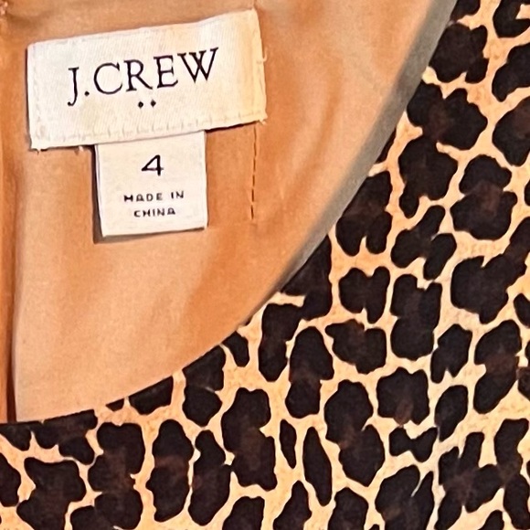 J.Crew Sleeveless Leopard Animal Print Cotton Sheath Dress Size 4 - Picture 10 of 14